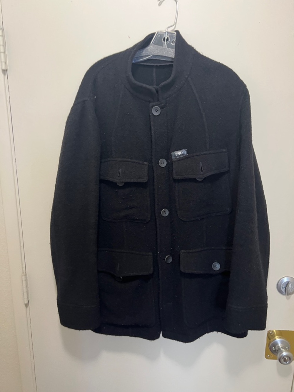 Emporio Armani Black Military-Style Field Jacket